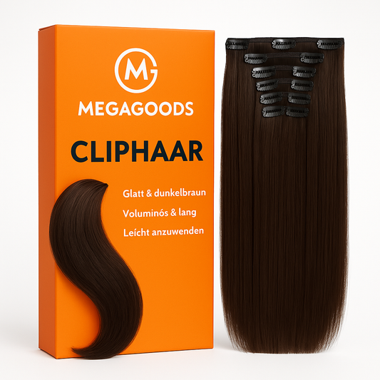Clip-in Haarverlängerung lang dicht leicht Synthetik Haarteil DE.
