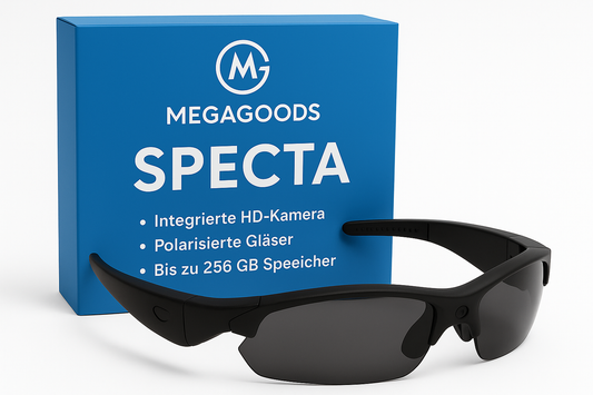 Kamera-Brille 1080P Full HD Videoaufnahme für Sport und Outdoor DE.