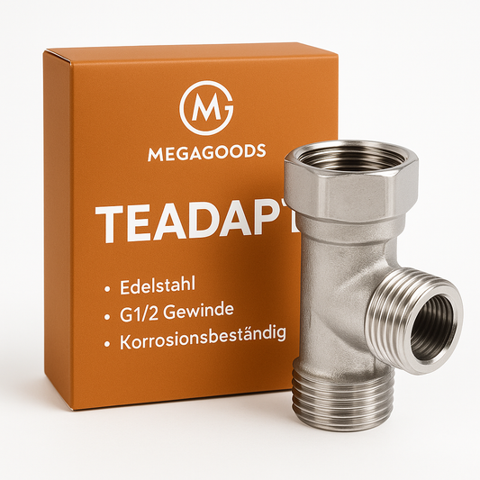 T-Adapter G1/2 Edelstahl 3-Wege Verteiler Ventil Dusche WC DE.