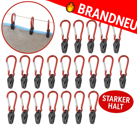 Zeltplane Clips 20 Stück Winddicht Tarp Clips mit Karabiner Markisen‑Clip Klemme Camping