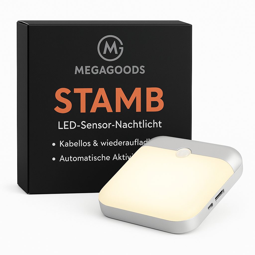 LED Sensor Nachtlicht kabellos wiederaufladbar für Schrank Küche DE.