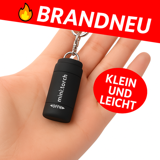 Mini USB wiederaufladbar Taschenlampe Schlüsselanhänger kompakt wasserfest OutdoorCamping