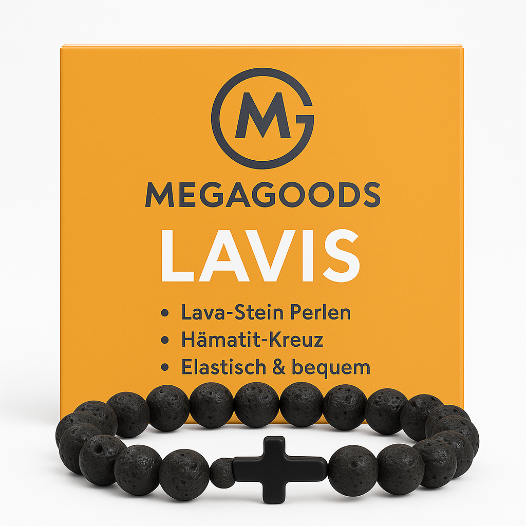 Naturstein Holzperlen Armband mit Hämatit Kreuz Onyx Yoga DE.