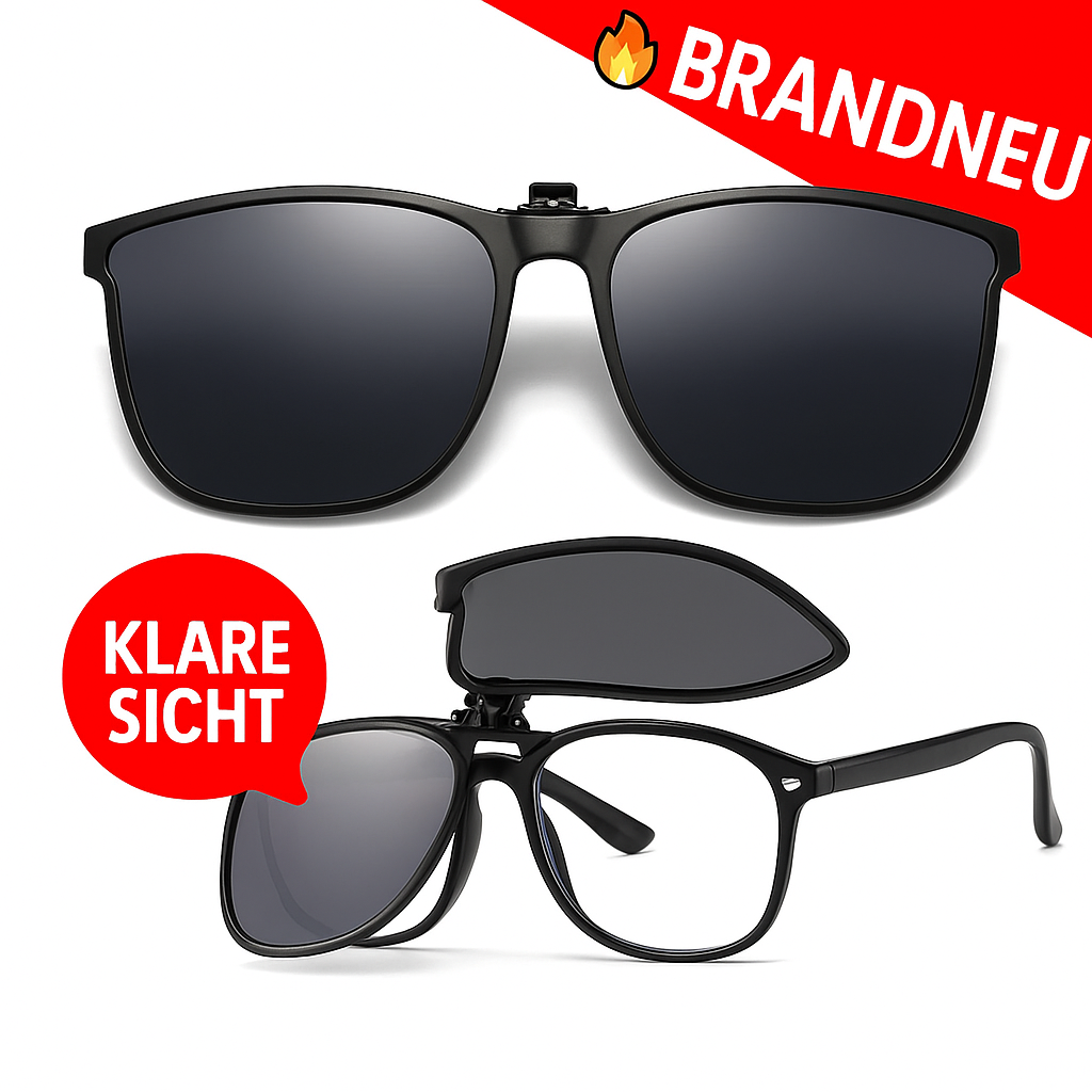 Polarisierte Clip-On Sonnenbrille Herren Auto Nachtfahrt Brille Blendfrei Vintage
