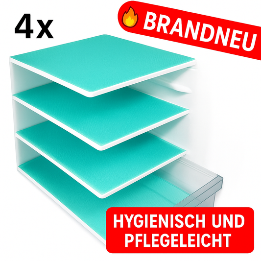 4x Kühlschrankmatte rutschfest wasserdicht Schubladenmatte Anti-Schimmel Pads Küche