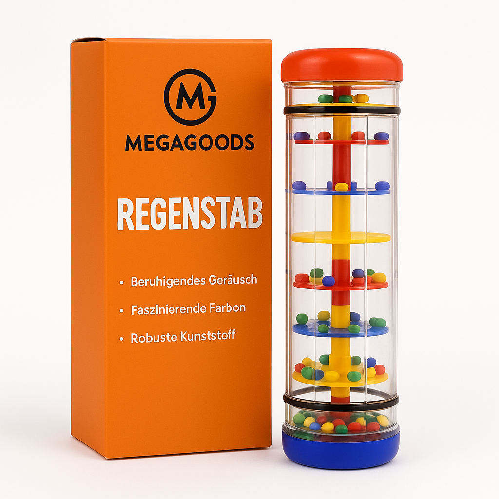 Regenmacher Spielzeug Baby Rassel Musikstab Sensorik Montessori DE.