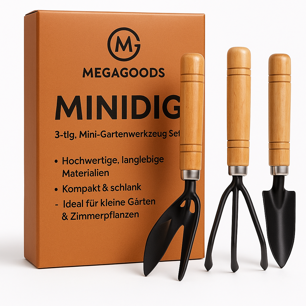 3-tlg. Mini-Gartenwerkzeug Set für Pflanzen und Beete DE.