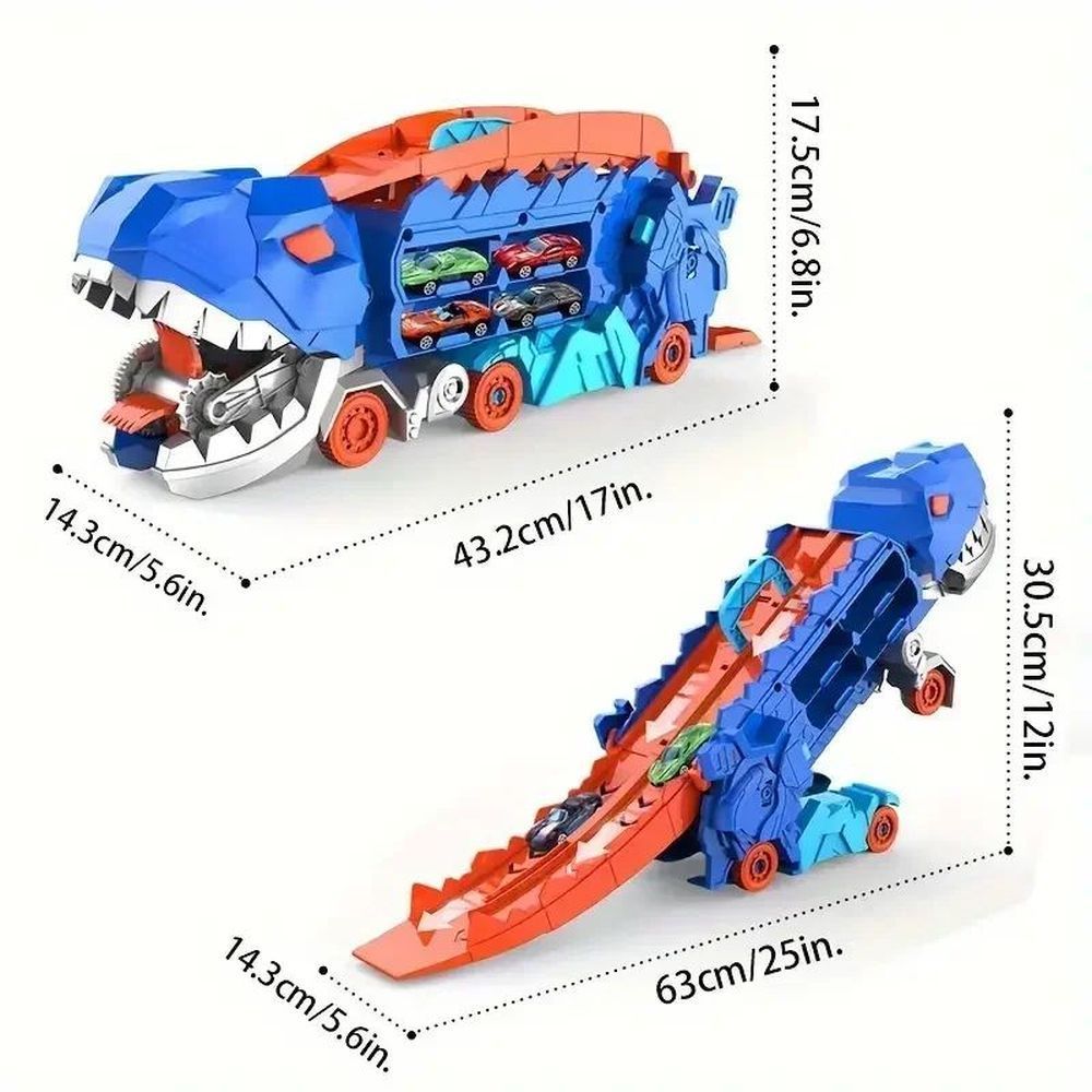 Dinosaurier Transport LKW mit Rennstrecke Spielzeug Geschenk DE.