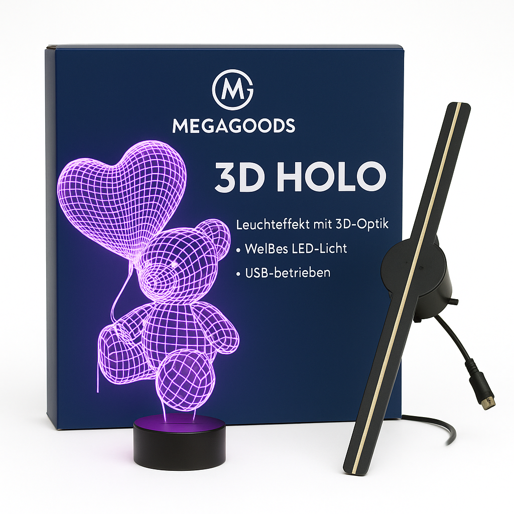 3D Hologramm-Fan 16,5 Zoll 2000x224 WiFi Beamer 224 LEDs Werbung DE.
