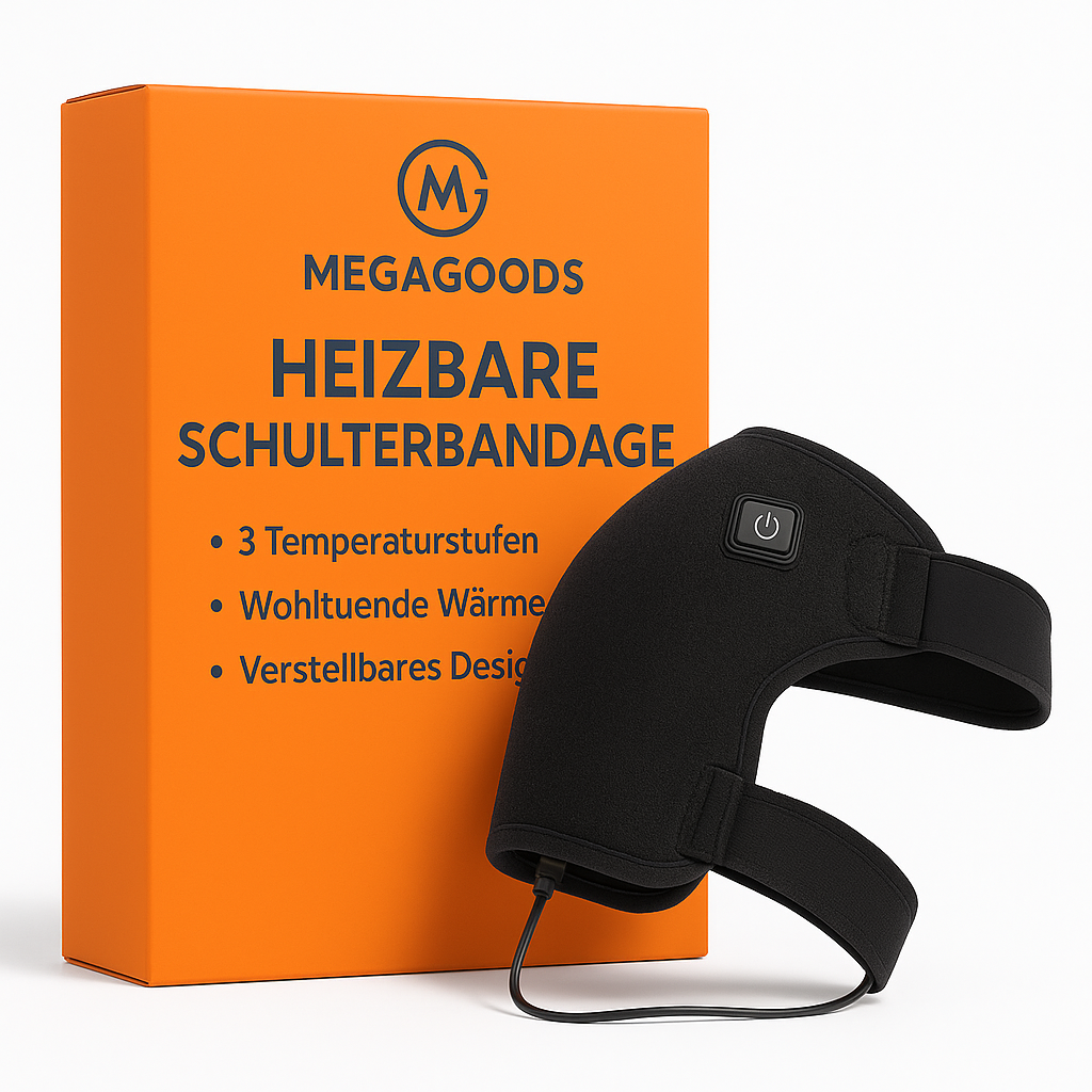 Heizbare Schulterbandage mit 3 Temperaturstufen für Wärme und Entspannung DE.