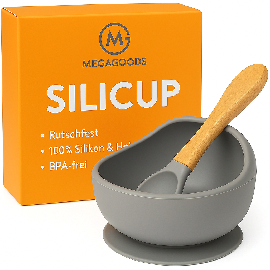 2er-Set Silikon Baby Esslernschale mit Löffel rutschfest BPA-frei DE.