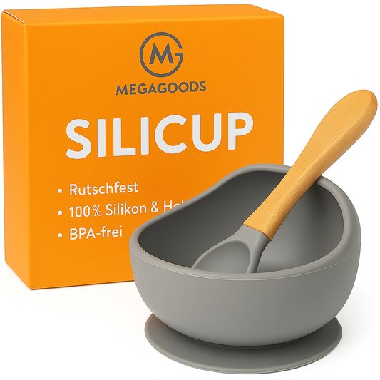 2er-Set Silikon Baby Esslernschale mit Löffel rutschfest BPA-frei DE.