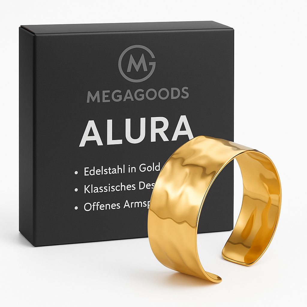 Edle Damen Armspange Gold Edelstahl klassisches Design DE.