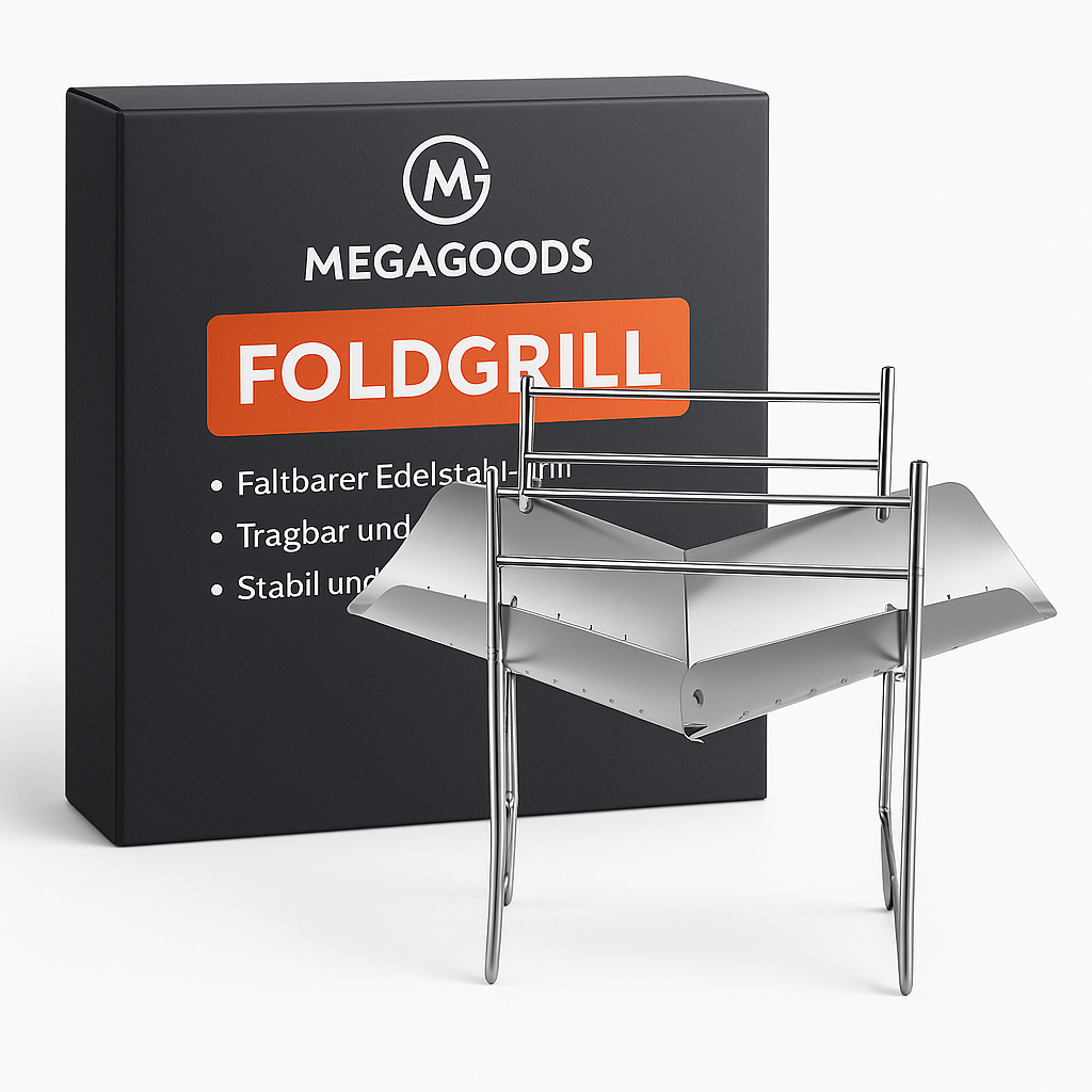 Faltbarer Edelstahl Camping Grill Edelstahl tragbar Outdoor Garten BBQ DE.