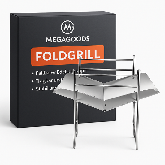 Faltbarer Edelstahl Camping Grill Edelstahl tragbar Outdoor Garten BBQ DE.