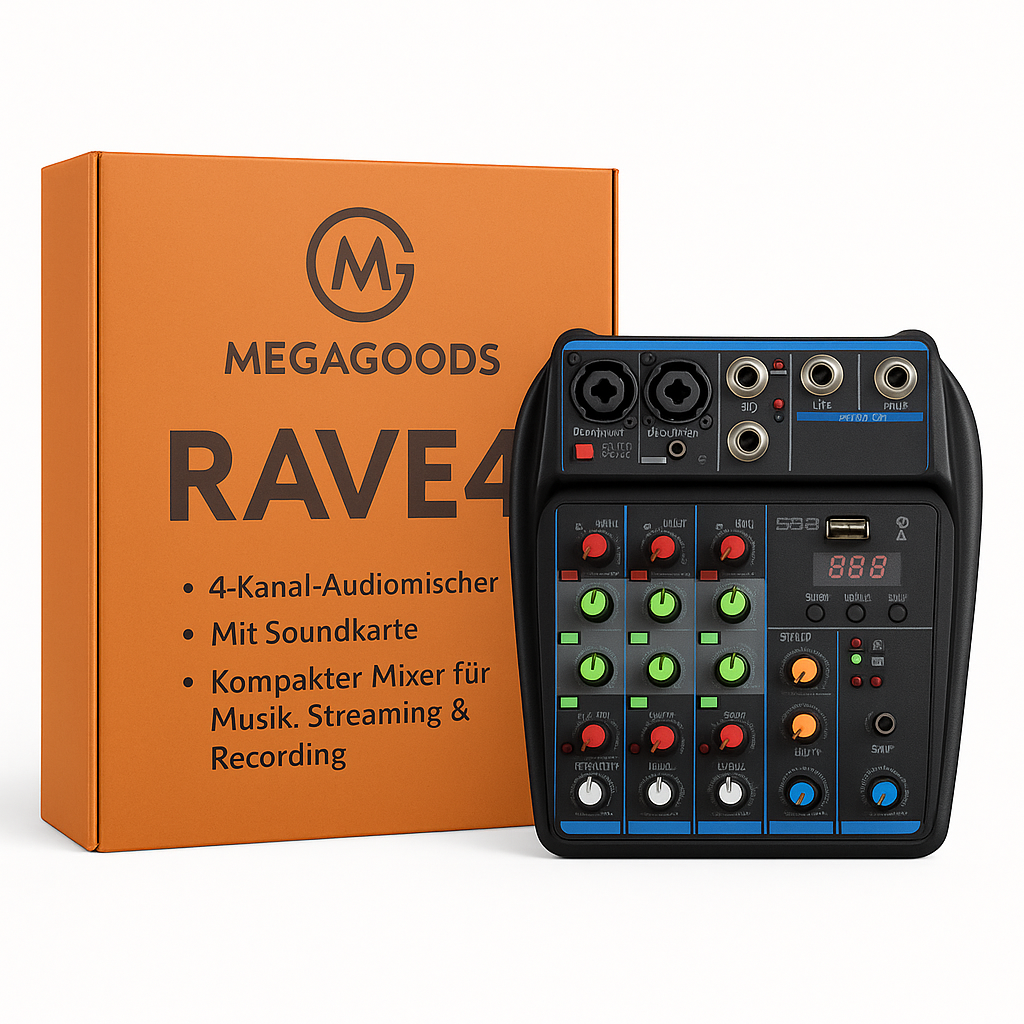 DJ Mixer 4-Kanal Konsole Bluetooth USB 48V Phantom Karaoke System DE.