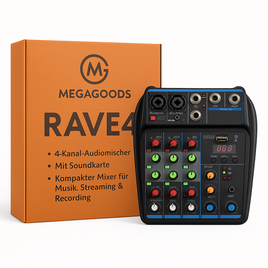 DJ Mixer 4-Kanal Konsole Bluetooth USB 48V Phantom Karaoke System DE.