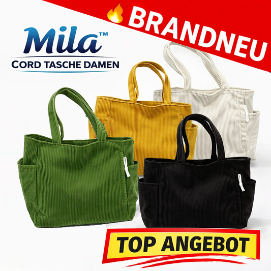 Mila™ Cord Tasche Damen Shopper groß weich Alltagstasche modern leicht