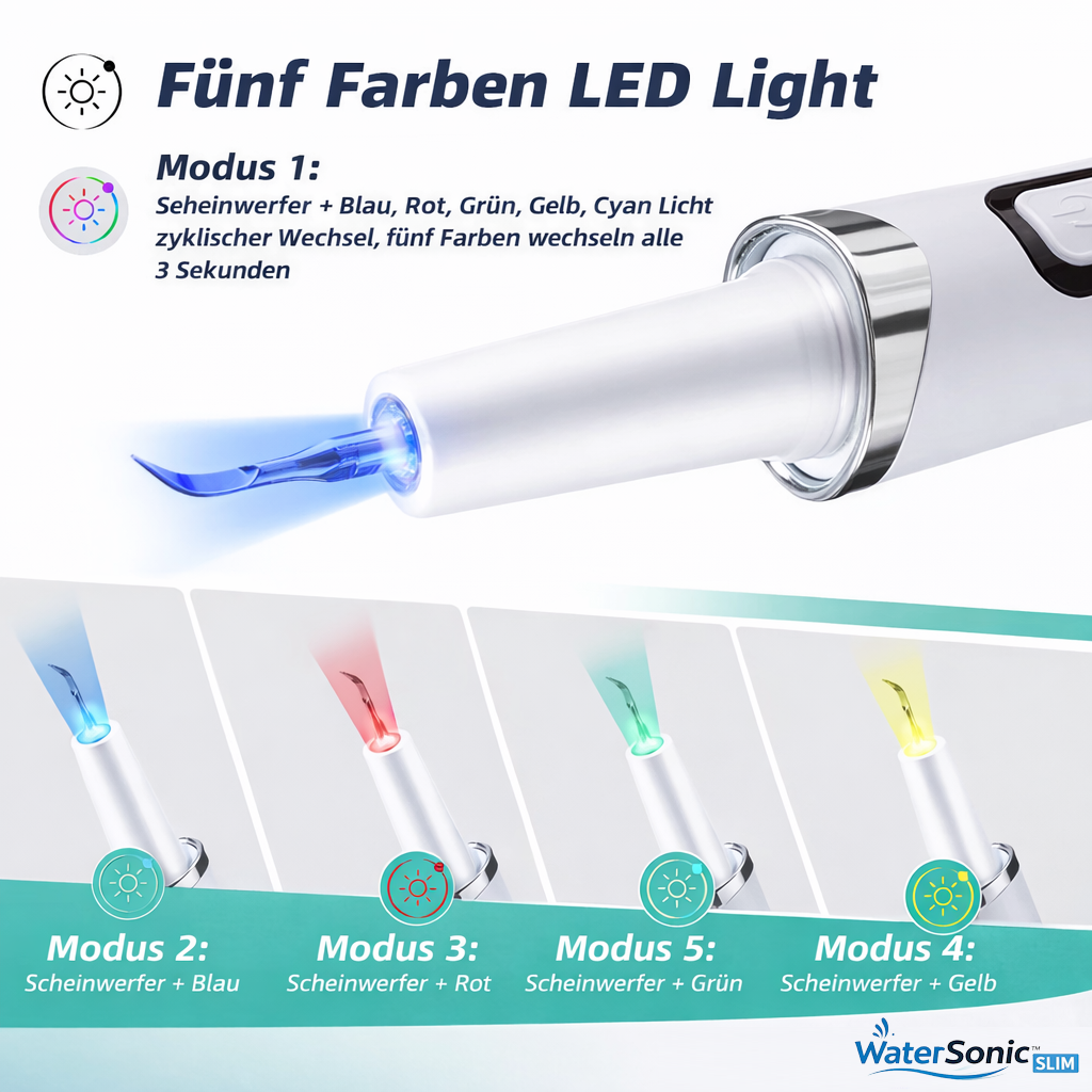 WaterSonic™ Slim - Profi Ultraschall Zahnsteinentferner elektrisch mit UV Licht!