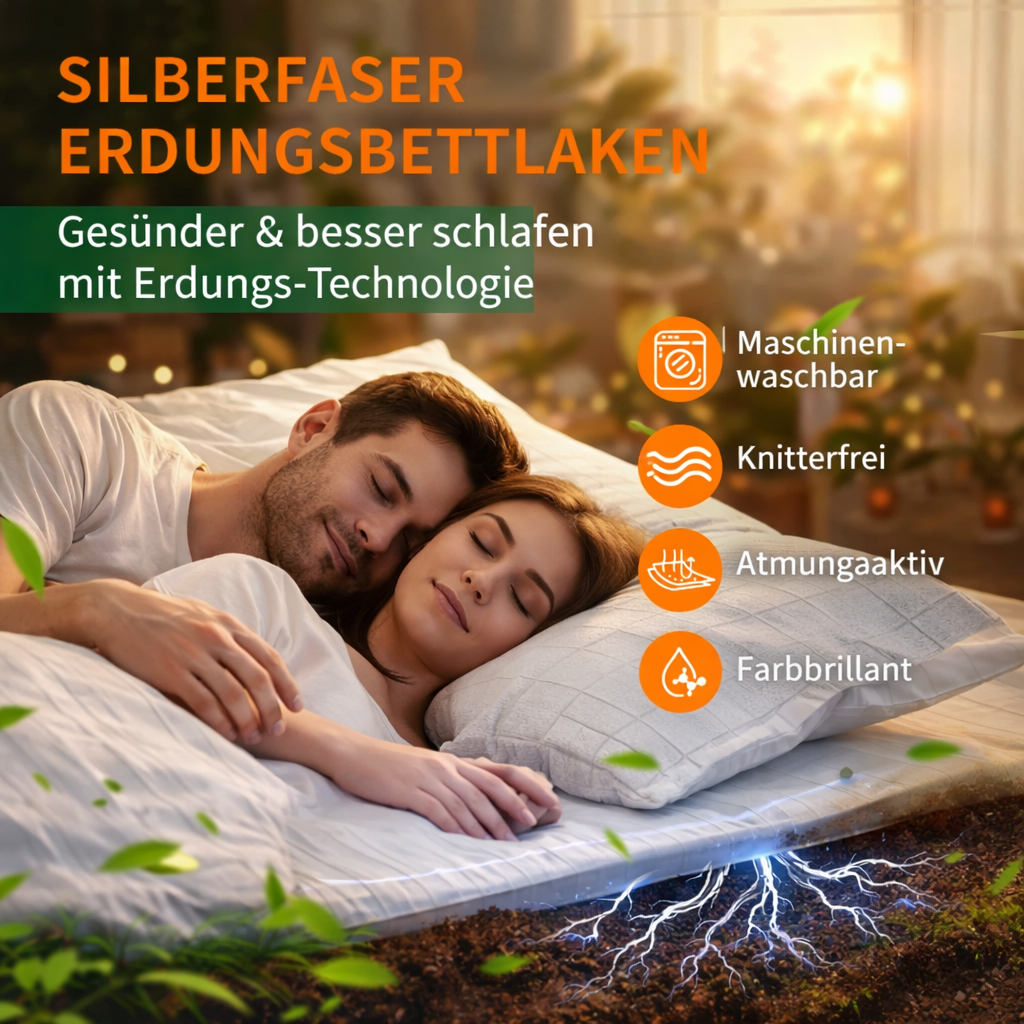 Wurzler™ Erdungsbettlaken Erdungslaken Spannbettlaken Silberfaser Grounding