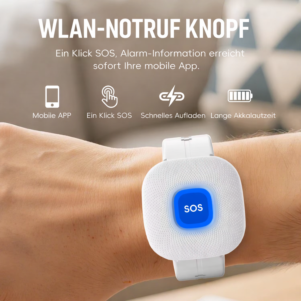 SafeMe™ Guard Pro Notfallarmband SOS Alarm WiFi App Senioren Sicherheit Plus