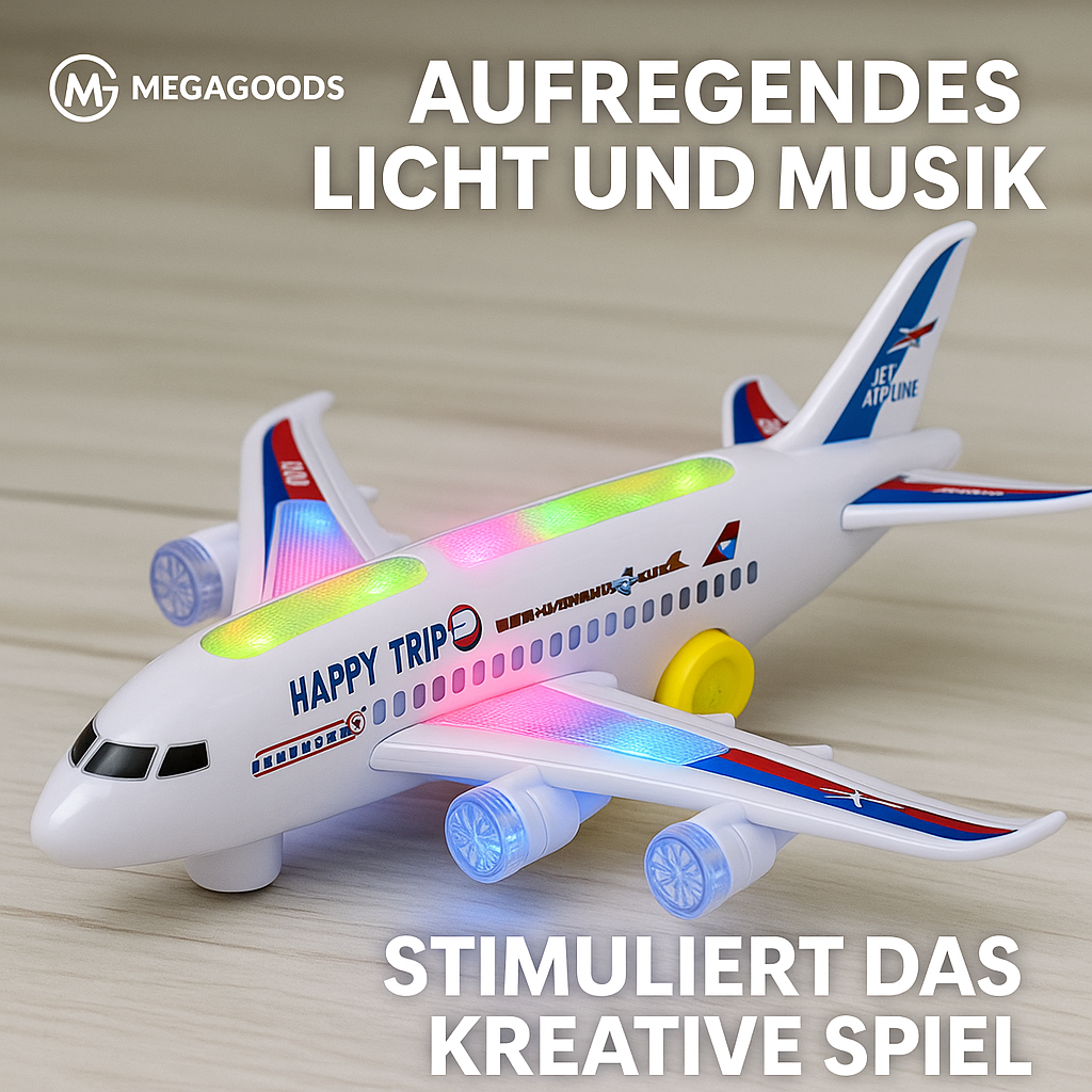 Elektronisches Flugzeug Spielzeug mit Licht und Musik für Kinder DE.