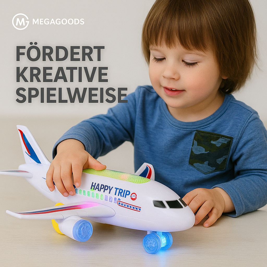 Elektronisches Flugzeug Spielzeug mit Licht und Musik für Kinder DE.