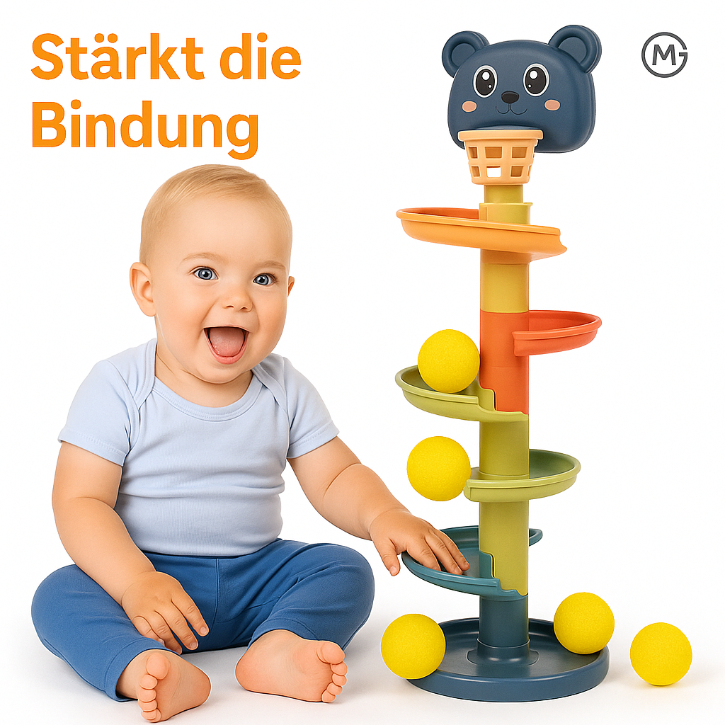 Montessori Kugelbahn Lernspielzeug Kinder Geschenk mit 7 Bällen DE.