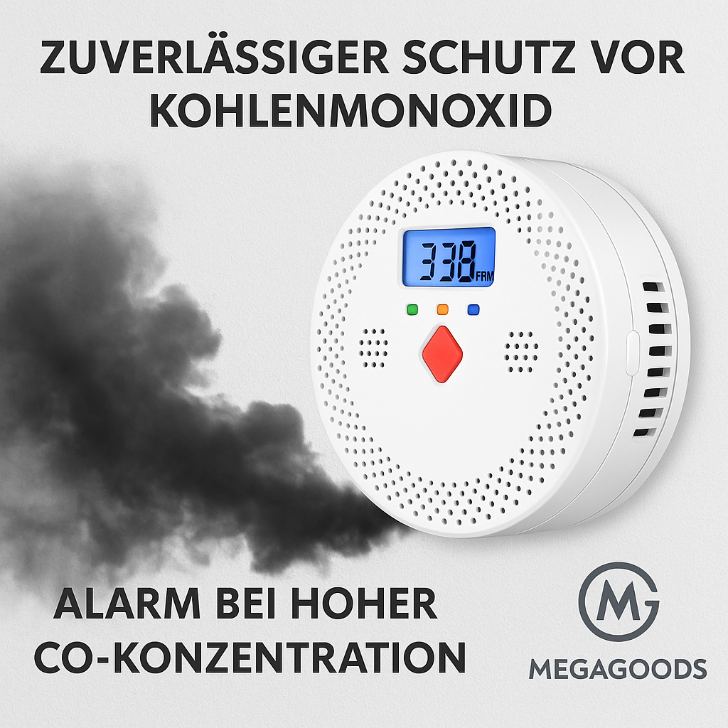 WiFi CO-Melder Smart Alarm LCD Display Tuya 85dB Überwachung DE.