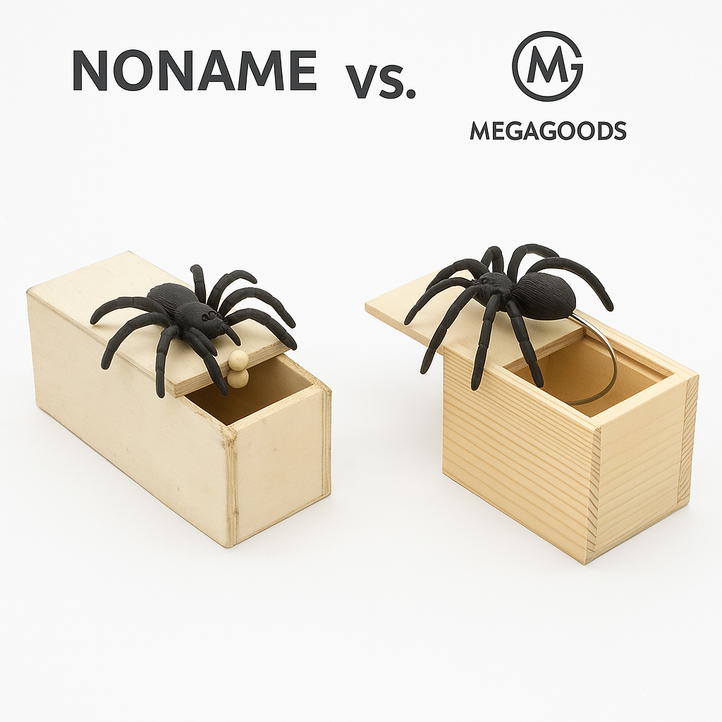 Holzbox Spinne Scherzartikel Spaßspielzeug Prank Gag DE.