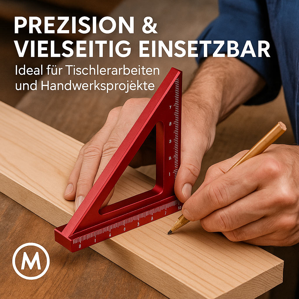 Winkelmesser Schreinerwinkel Alu 3D Gehrungswinkel 45° 90° DE.