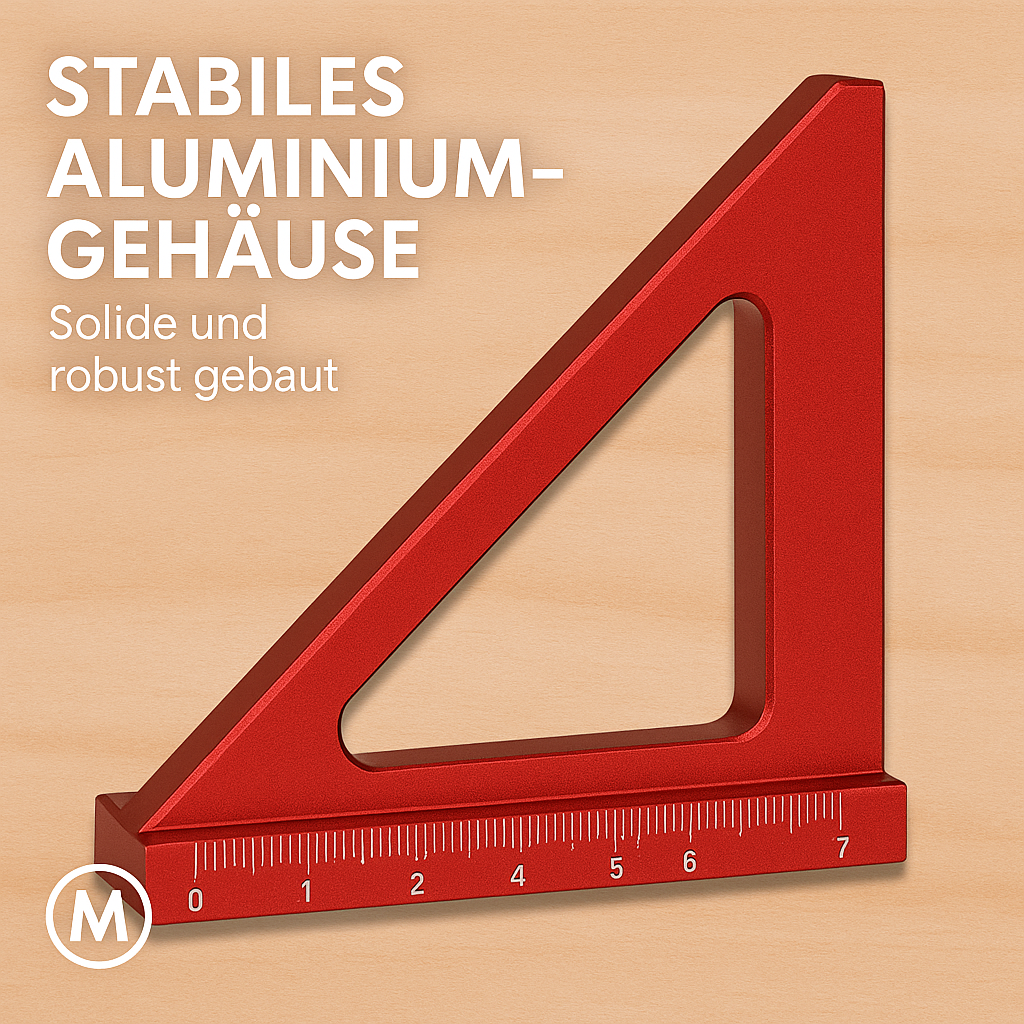Winkelmesser Schreinerwinkel Alu 3D Gehrungswinkel 45° 90° DE.