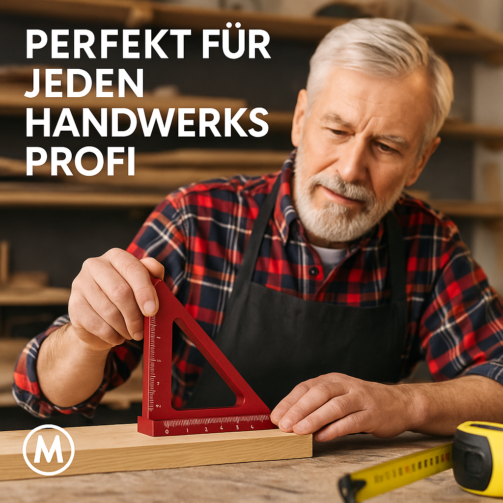 Winkelmesser Schreinerwinkel Alu 3D Gehrungswinkel 45° 90° DE.