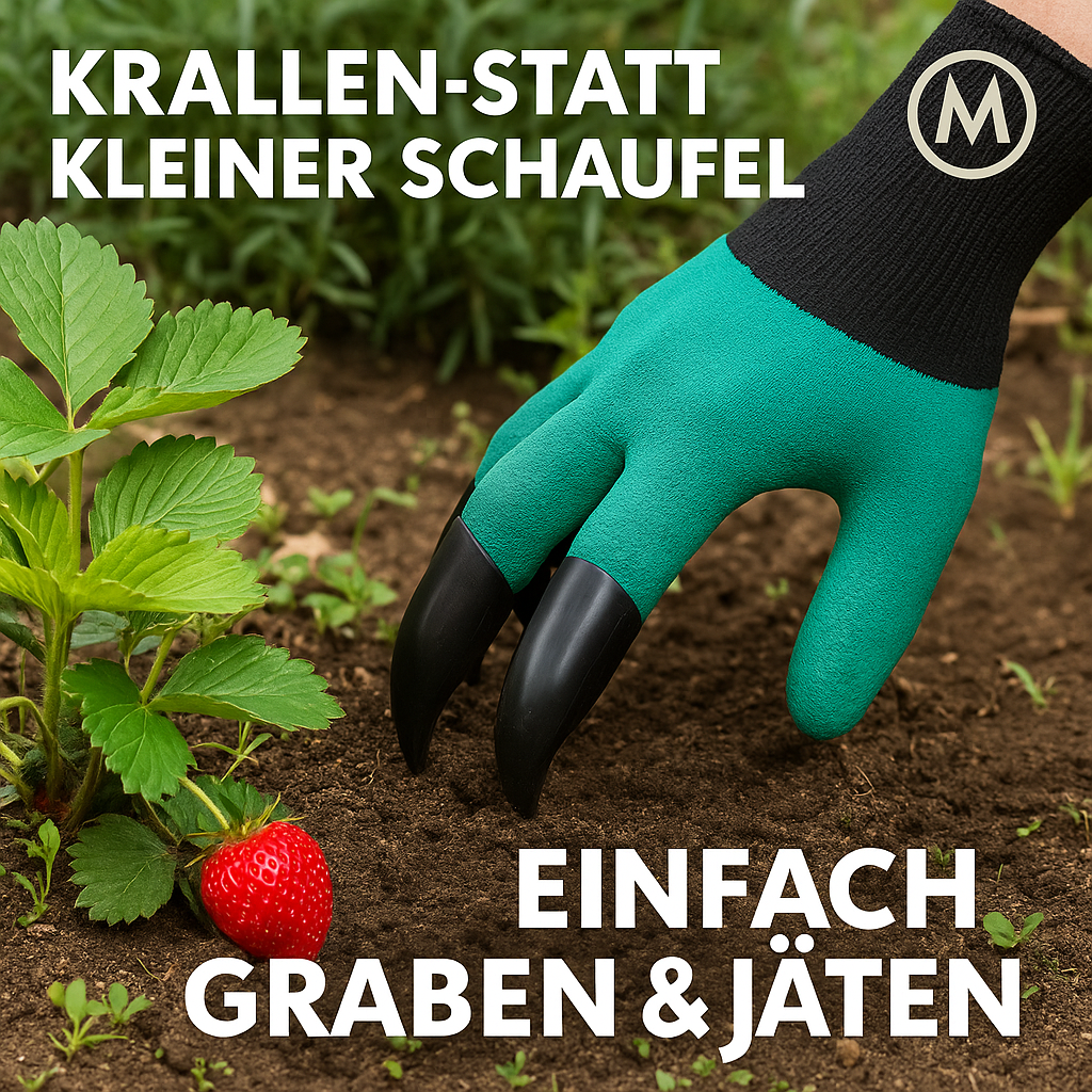 Gartenhandschuhe mit Krallen Graben Jäten Schutz robust DE.