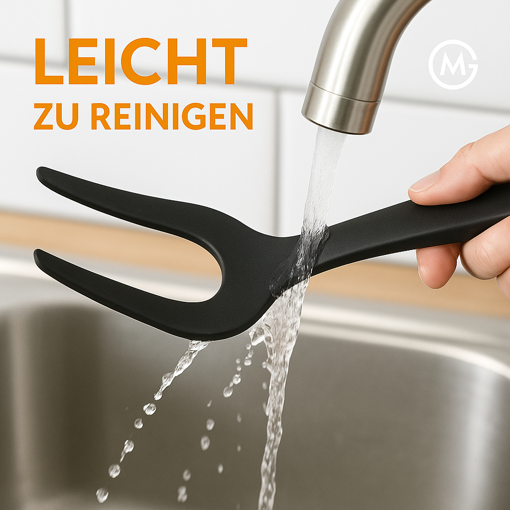 2-in-1 Spatelzange Nylon Antihaft hitzebeständig für Küche DE.