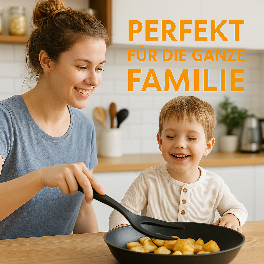 2-in-1 Spatelzange Nylon Antihaft hitzebeständig für Küche DE.