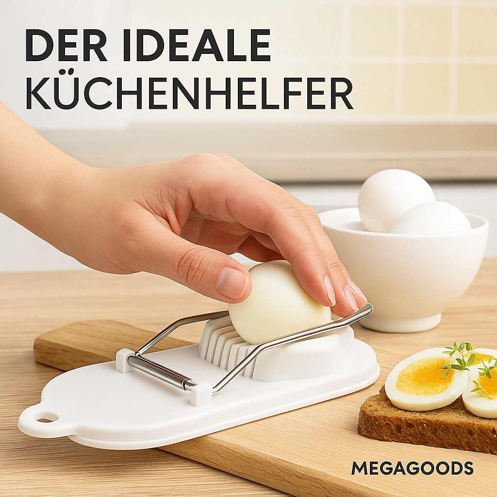 Eierschneider 2-in-1 Edelstahl mit rutschfester PP-Basis DE.