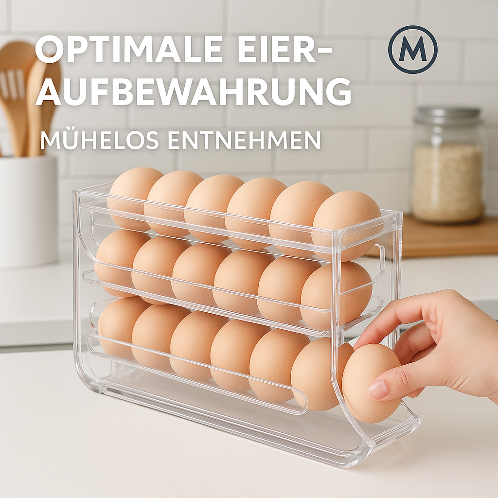Große Eierbox 4 Etagen Eierhalter automatischer Spender DE.