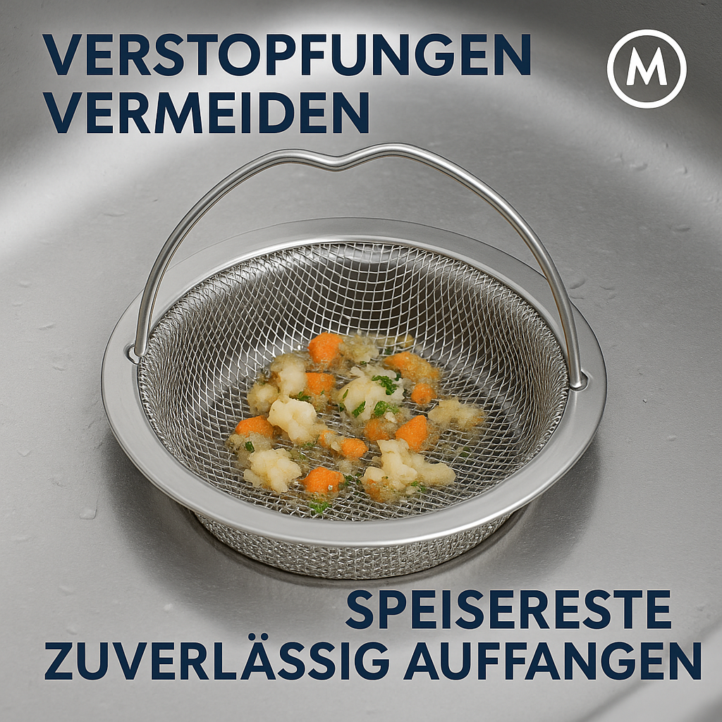 Edelstahl Spülbecken Sieb gegen Speisereste Haare Abflussfilter DE.