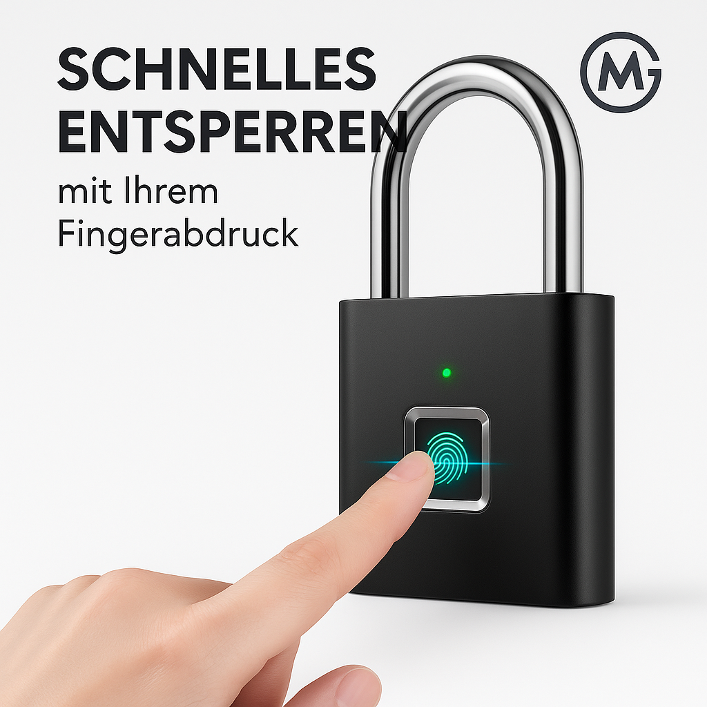 Fingerprint Smartschloss wasserdicht USB-Ladung 0,2s Schnellöffnung DE.
