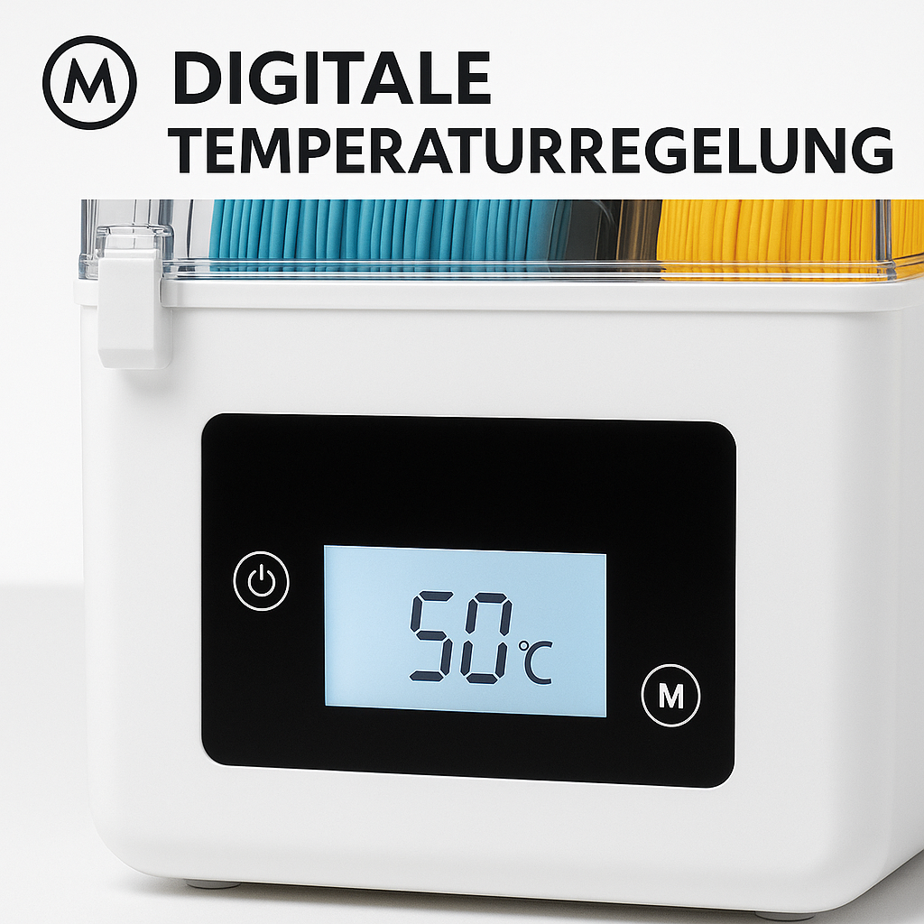 Filamenttrockner Box für 2 Rollen 1,75/2,85 mm 3D-Drucker DE.