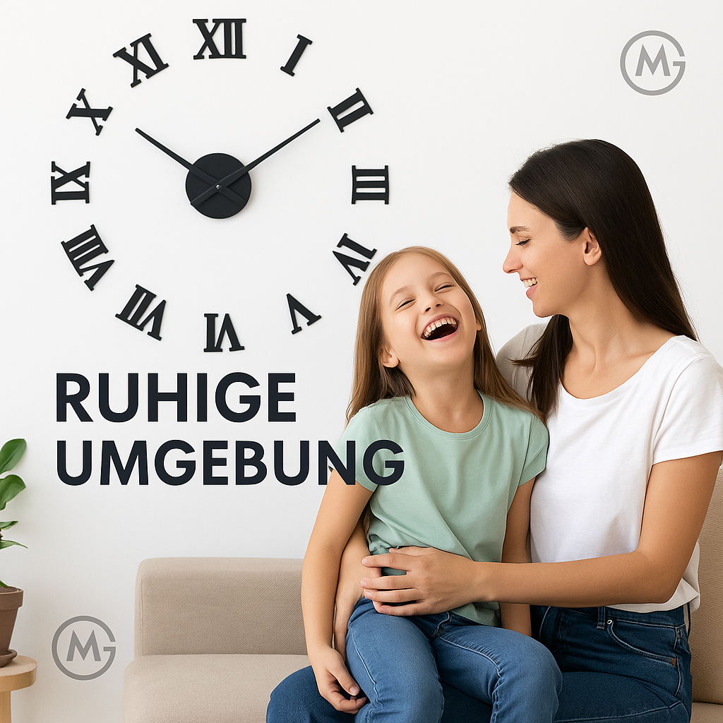 3D Wanduhr Acryl rund römische Ziffern selbstklebend modern DE.