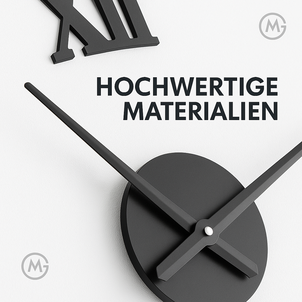 3D Wanduhr Acryl rund römische Ziffern selbstklebend modern DE.
