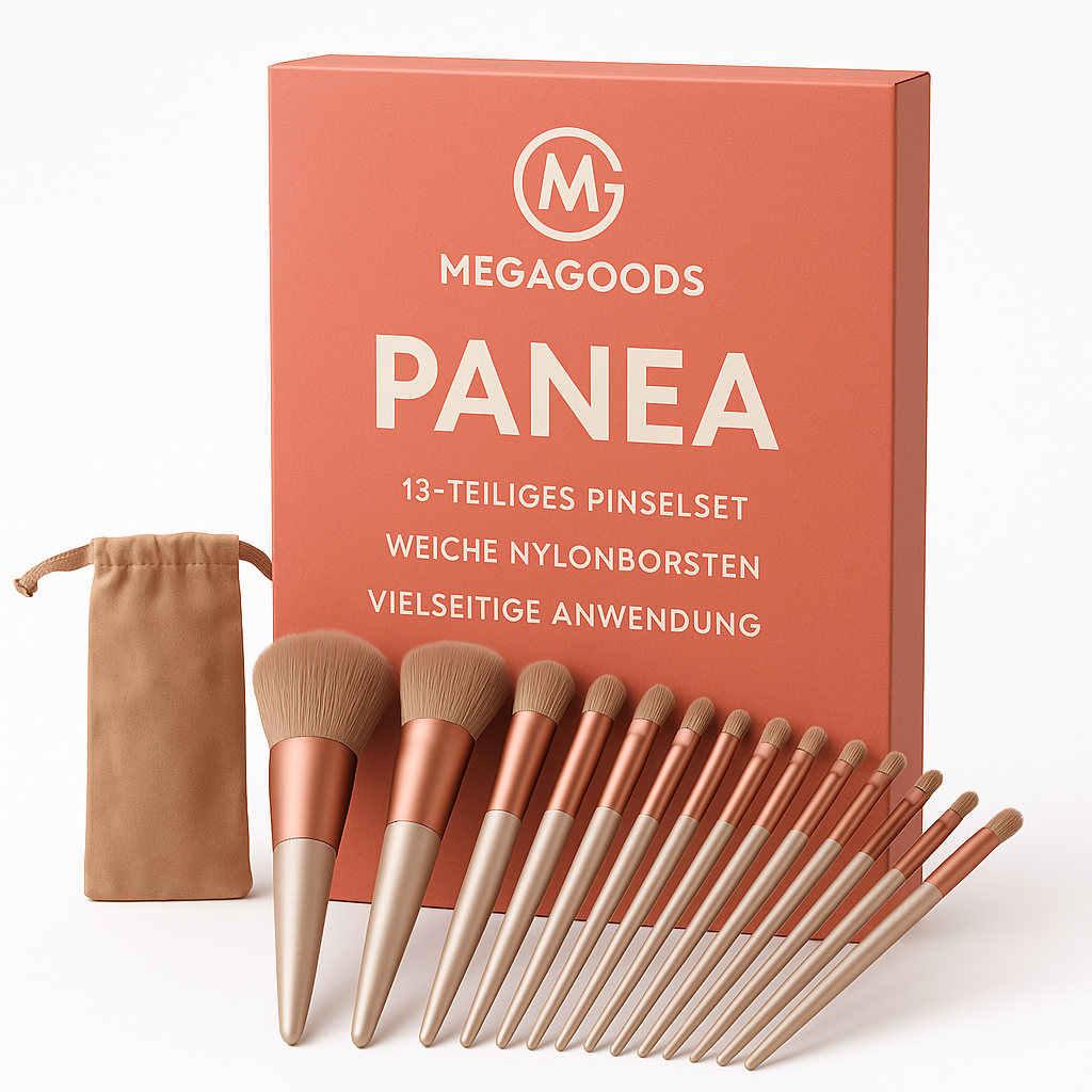 Make-up Pinselset 13-teilig weich mit Etui Lidschatten Rouge DE.