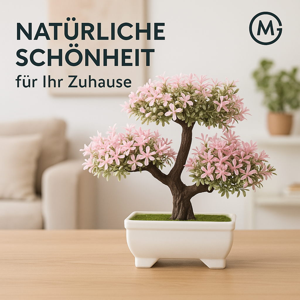 Künstlicher Bonsai Baum mit Topf Deko klein für Tisch Garten Zimmer DE.