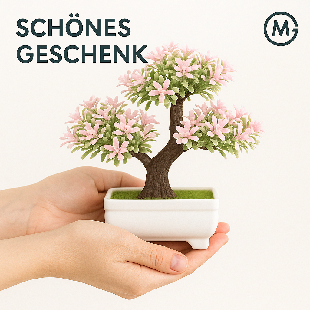 Künstlicher Bonsai Baum mit Topf Deko klein für Tisch Garten Zimmer DE.