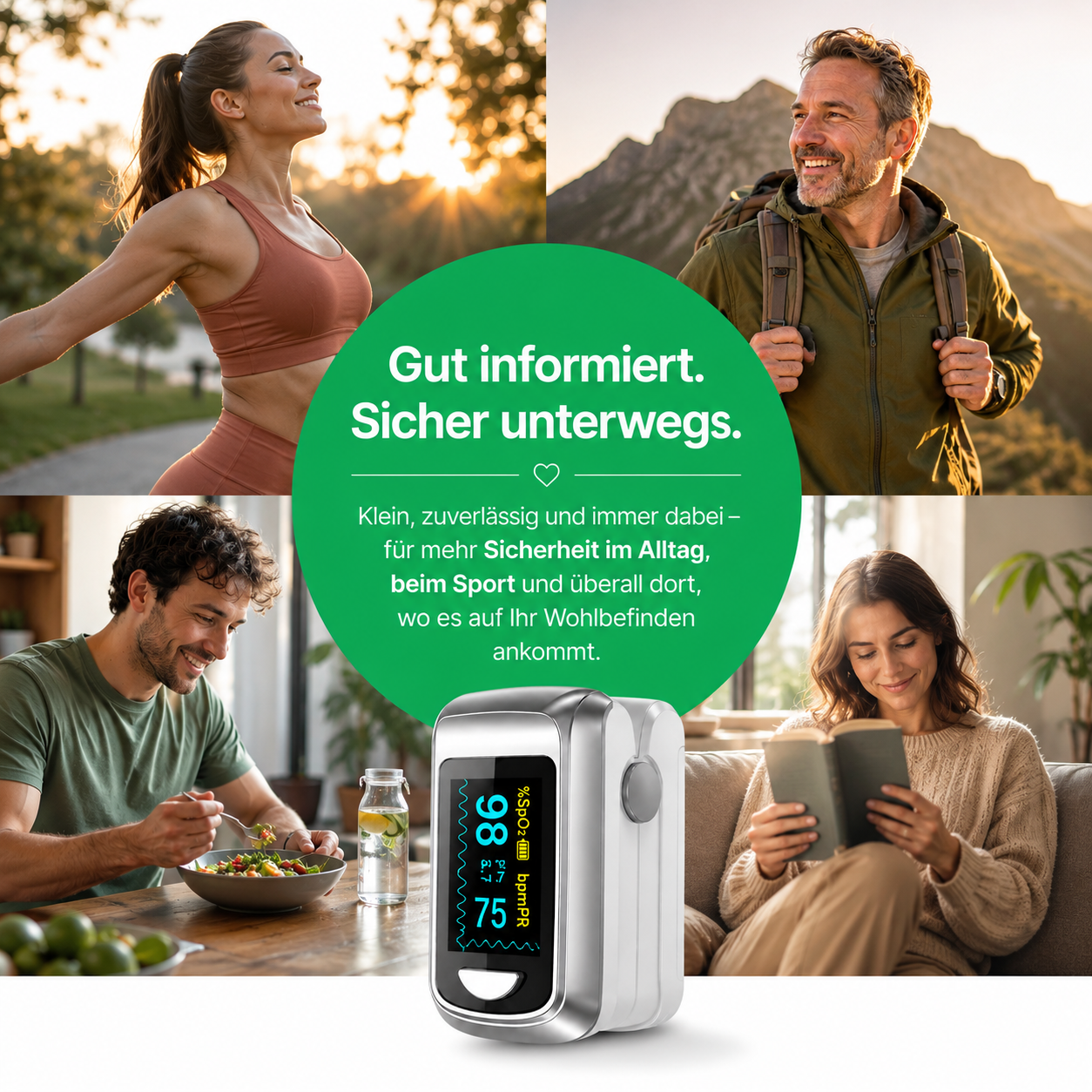 Oryzom™ PulseTrack Pulsoximeter Fingerpulsoximeter Finger Sauerstoffsättigung