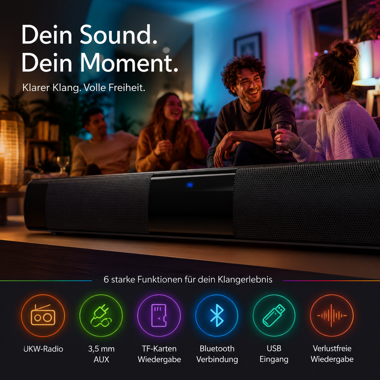 Osmo™ SoundLite Pro Soundbar 5.3 Lautsprecher Bluetooth Heimkino TV Soundsystem