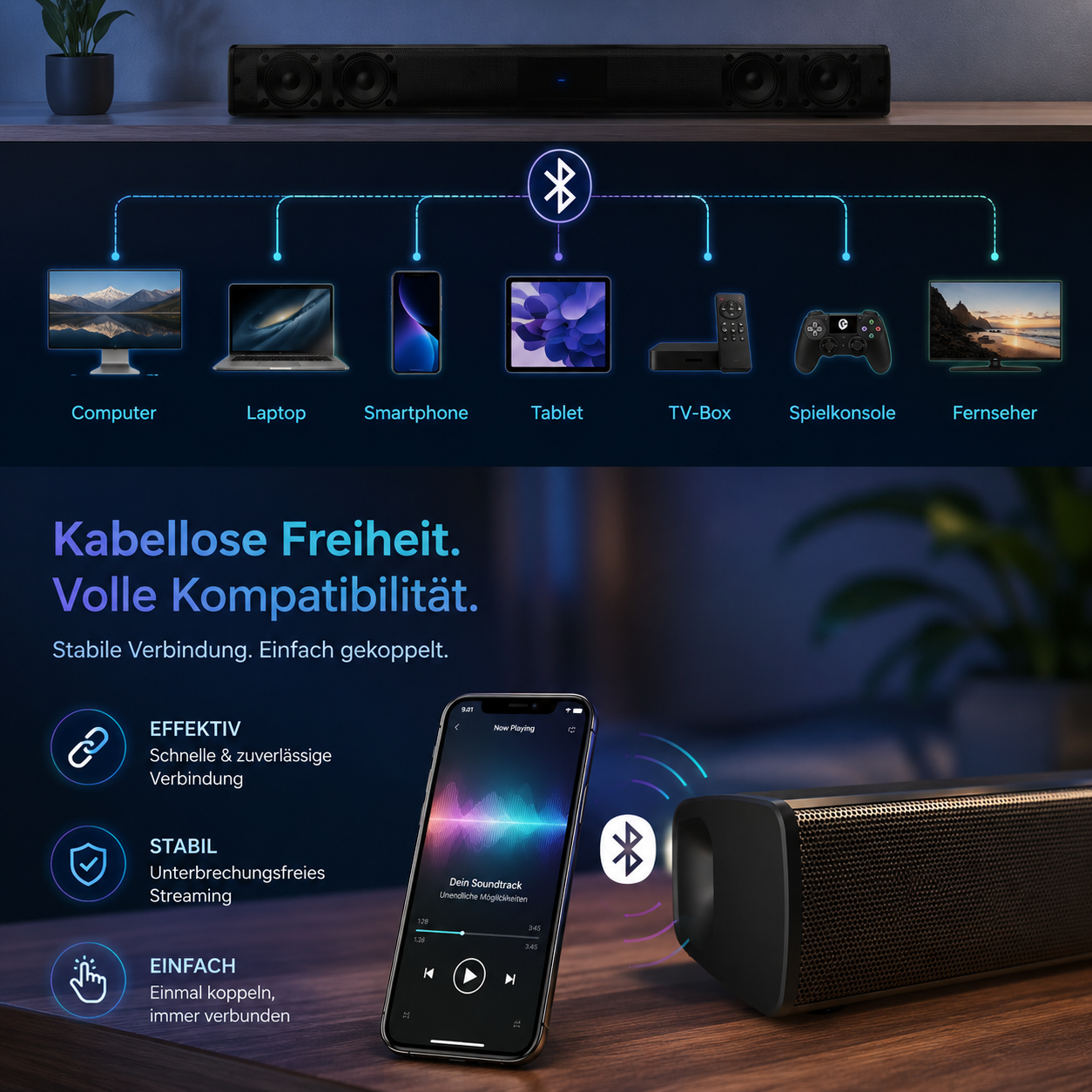 Osmo™ SoundLite Pro Soundbar 5.3 Lautsprecher Bluetooth Heimkino TV Soundsystem