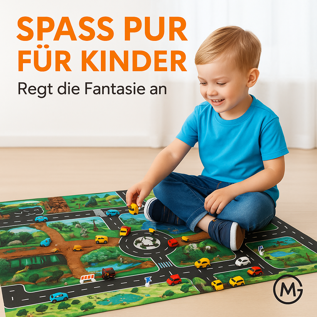 Kinder Spielmatte Bauernhof rutschfest wasserdicht 100x130 cm DE.